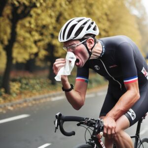 coughing cyclist
